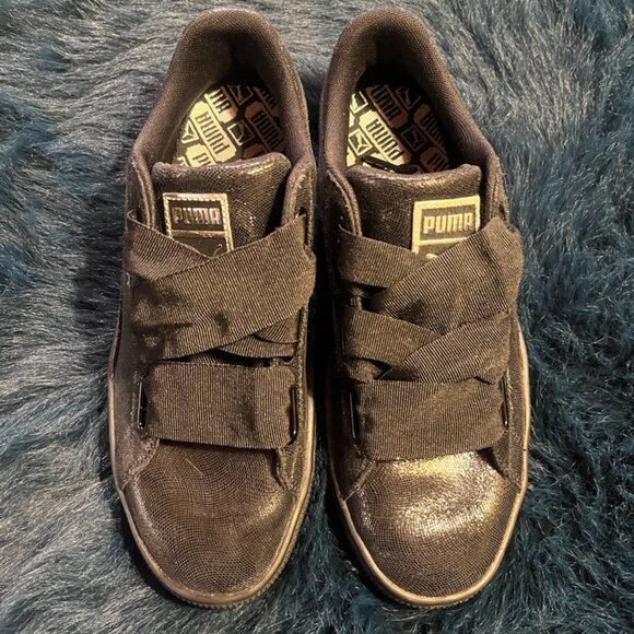 PUMA Women's Basket Heart Night Sky Shoes - Black - Picture 2 of 9